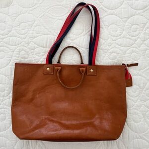 Clare V Brown Leather Tote Bag